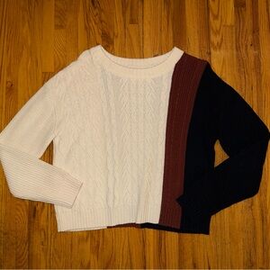 Banana Republic Tri-Color Cable Knit Sweater